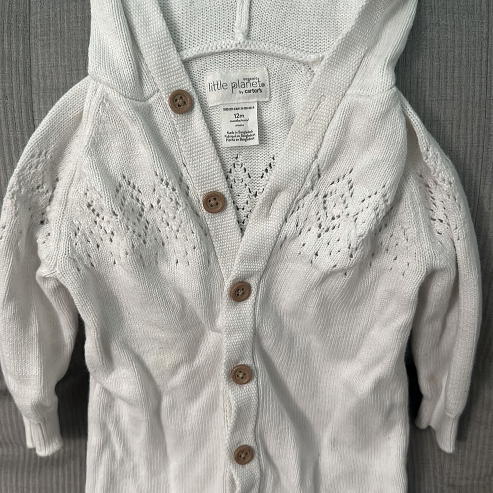 Sweater hooded body suit